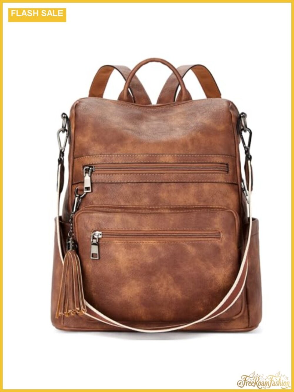 Vegan Leather Tassel Backpack Purse for Women Travel College Shoulder Bag